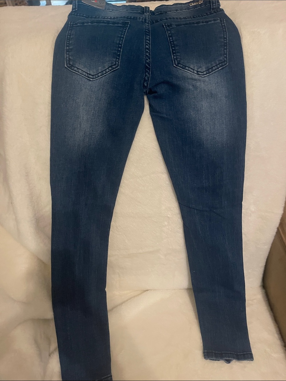 Skinny Fit Distressed girls Jeans - Dark Blue - Picture 2 of 7